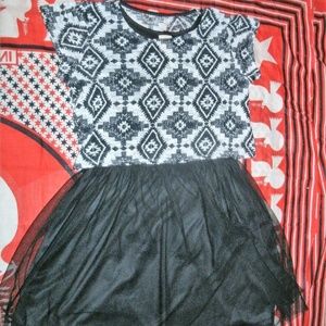 🥊503 Girls Popover Bodice w/ Tulle Skirt Dress